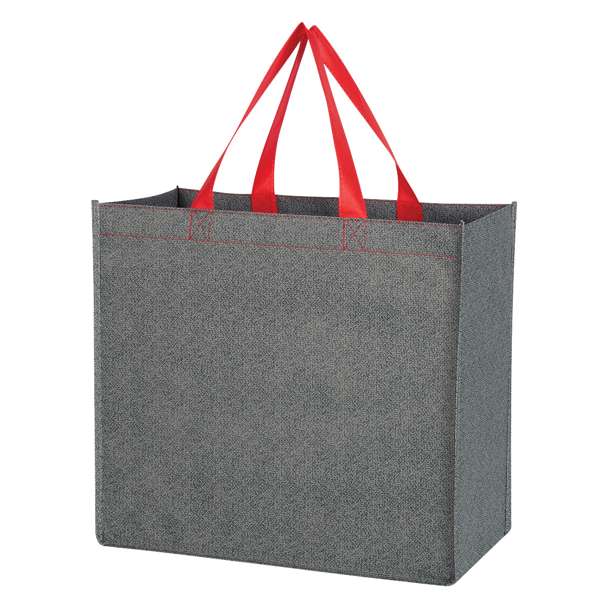 Non-Woven Cody Tote Bag - Gray With Red