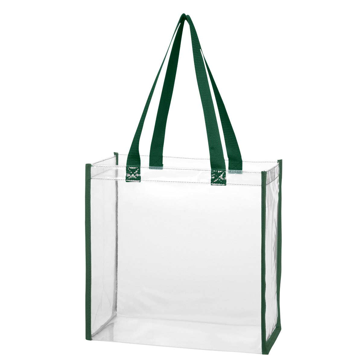 Clear EVA Tote Bag - Clear With Forest Green