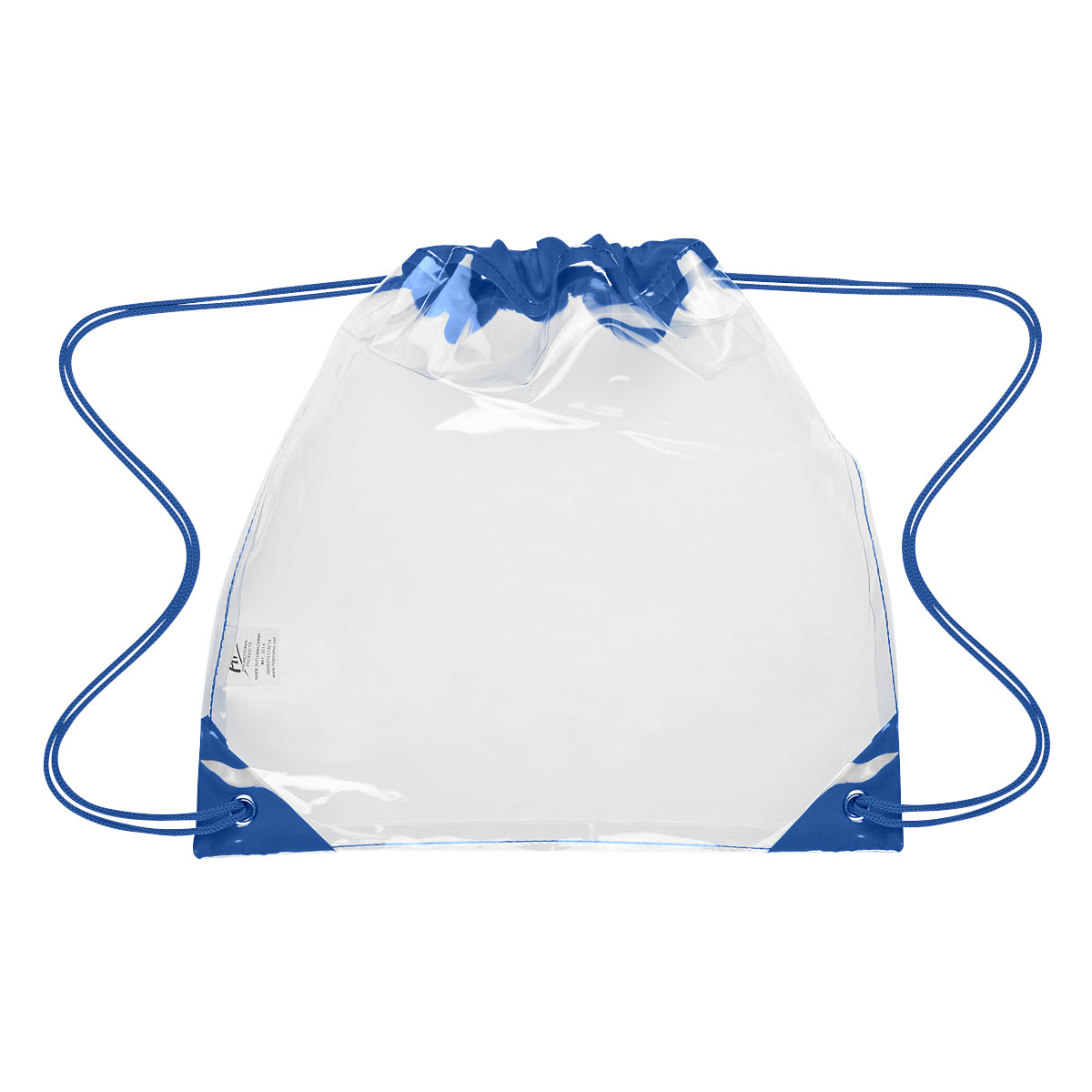 Touchdown Clear EVA Drawstring Backpack - Clear With Royal