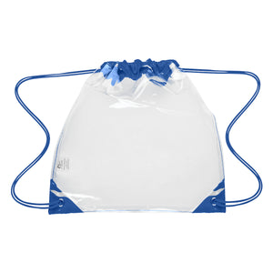 Touchdown Clear EVA Drawstring Backpack - Clear With Royal