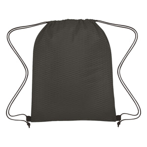 Wave Design Non-Woven Drawstring Bag - Black