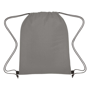 Wave Design Non-Woven Drawstring Bag - Gray