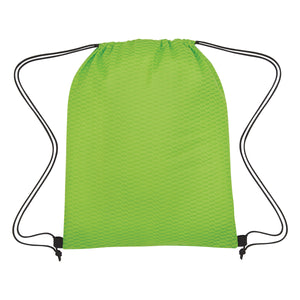 Wave Design Non-Woven Drawstring Bag - Lime