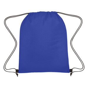 Wave Design Non-Woven Drawstring Bag - Royal Blue