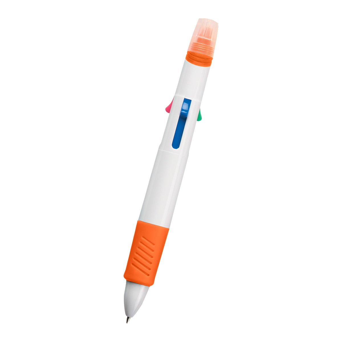 Quatro Pen With Highlighter - White With Orange