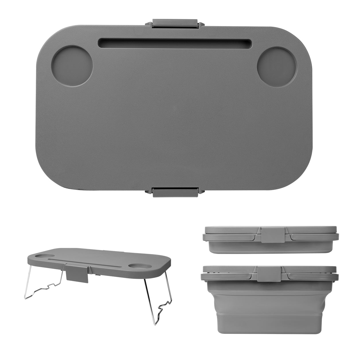 Collapsible Picnic Basket Cooler - Gray