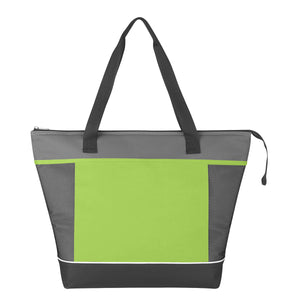 Mega Shopping Kooler Tote Bag - Lime With Gray