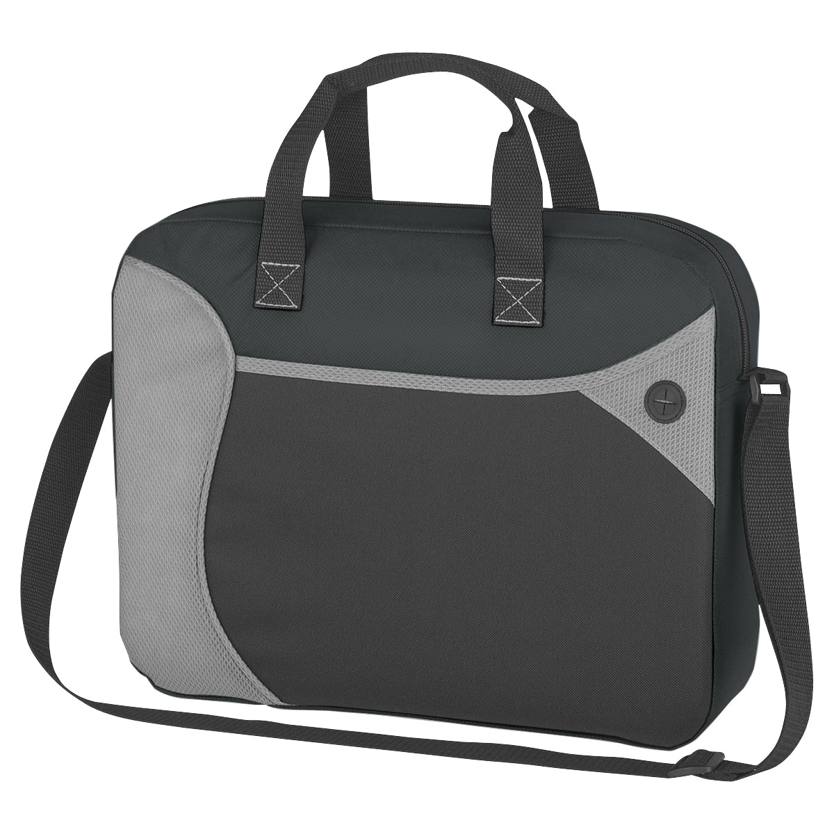 Wave Non-Woven Briefcase/Messenger Bag - Black With Black