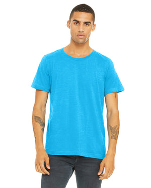 BELLA + CANVAS Unisex Poly-Cotton Short-Sleeve T-Shirt - Neon Blue