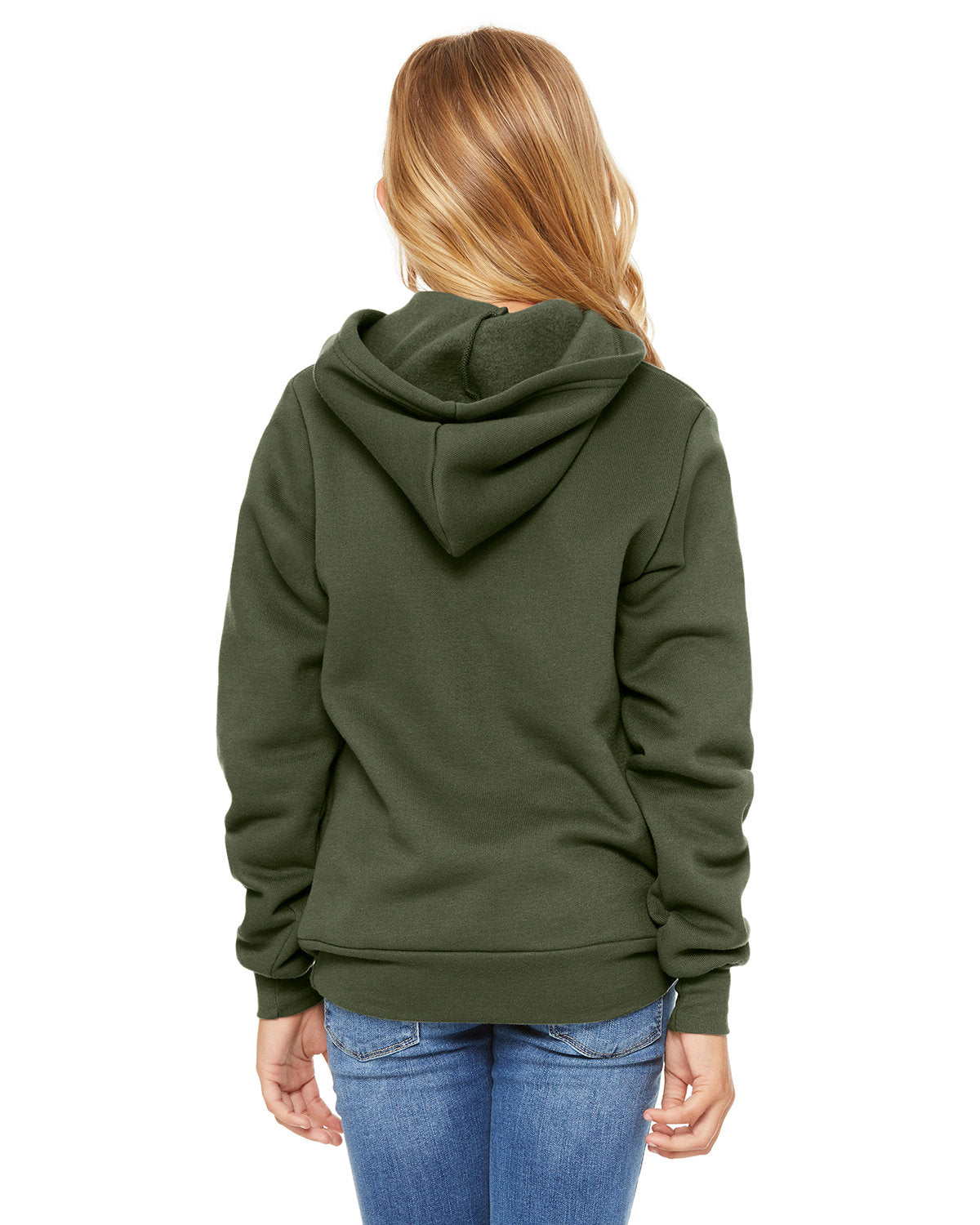 Bella + Canvas Youth Sponge Fleece Pullover Hooded Sweatshirt - Back