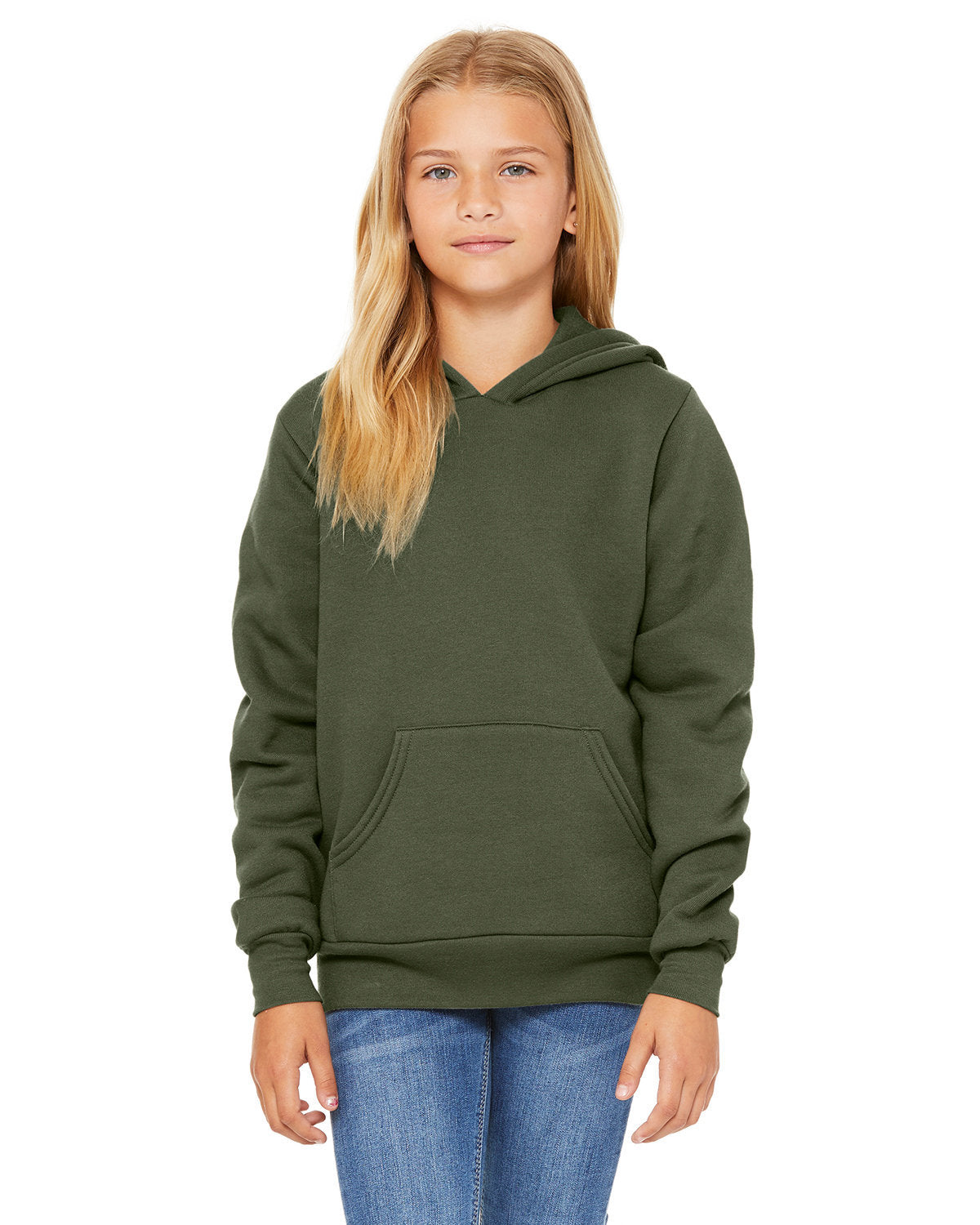 Bella + Canvas Youth Sponge Fleece Pullover Hooded Sweatshirt - Front