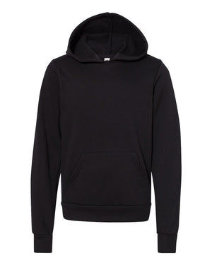 BELLA + CANVAS Youth Sponge Fleece Pullover Hooded Sweatshirt - Black