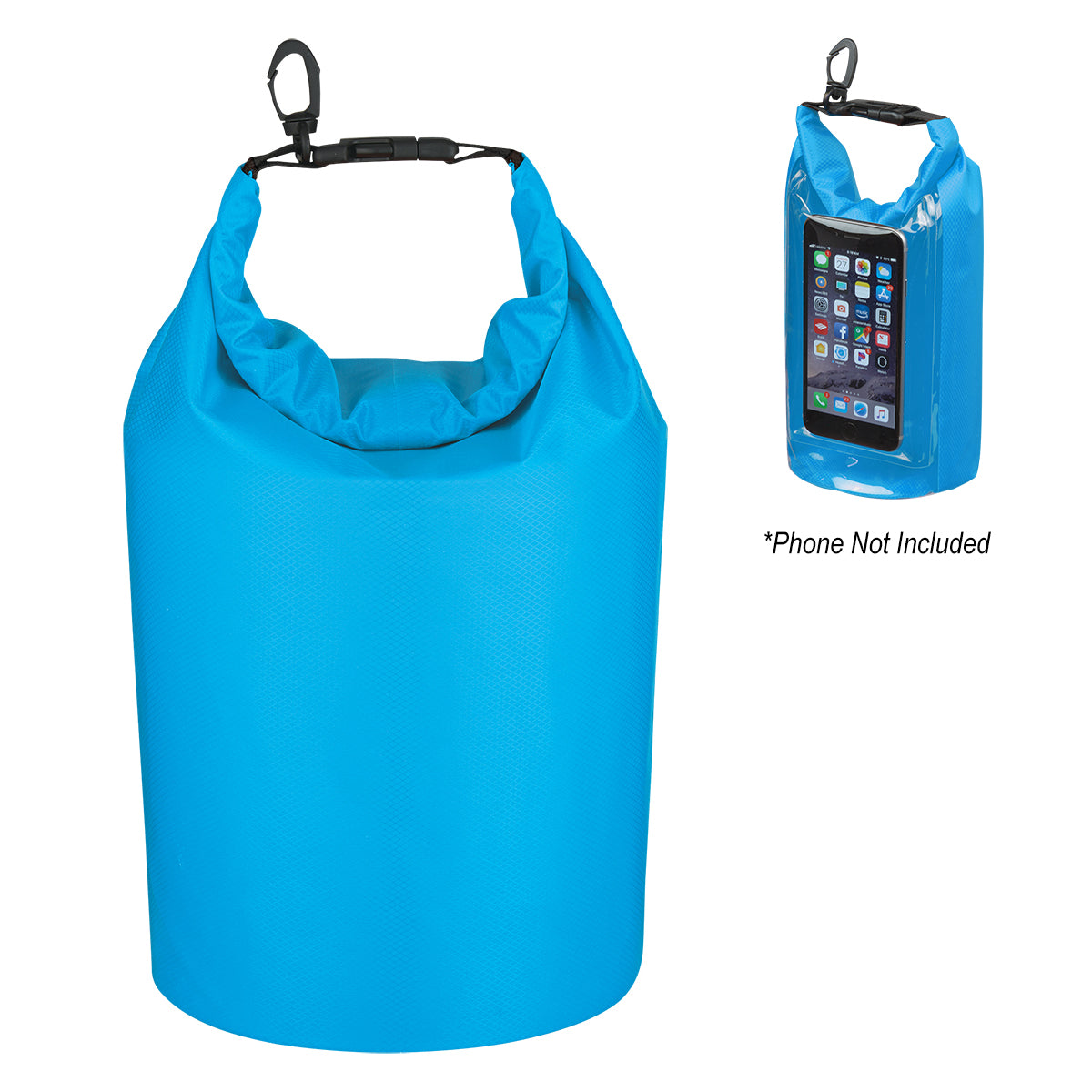 Waterproof Dry Bag With Window - Clear Lt Blue