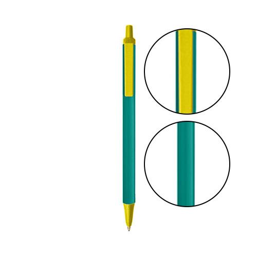 Teal BIC® Clic Stic® Pen - Teal With Yellow