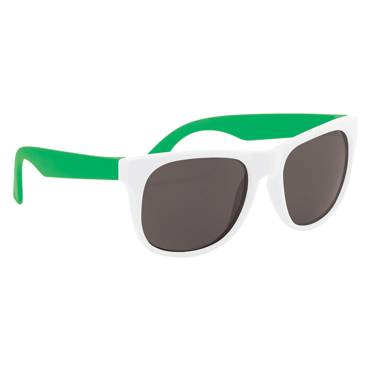 Rubberized Sunglasses - White With Green