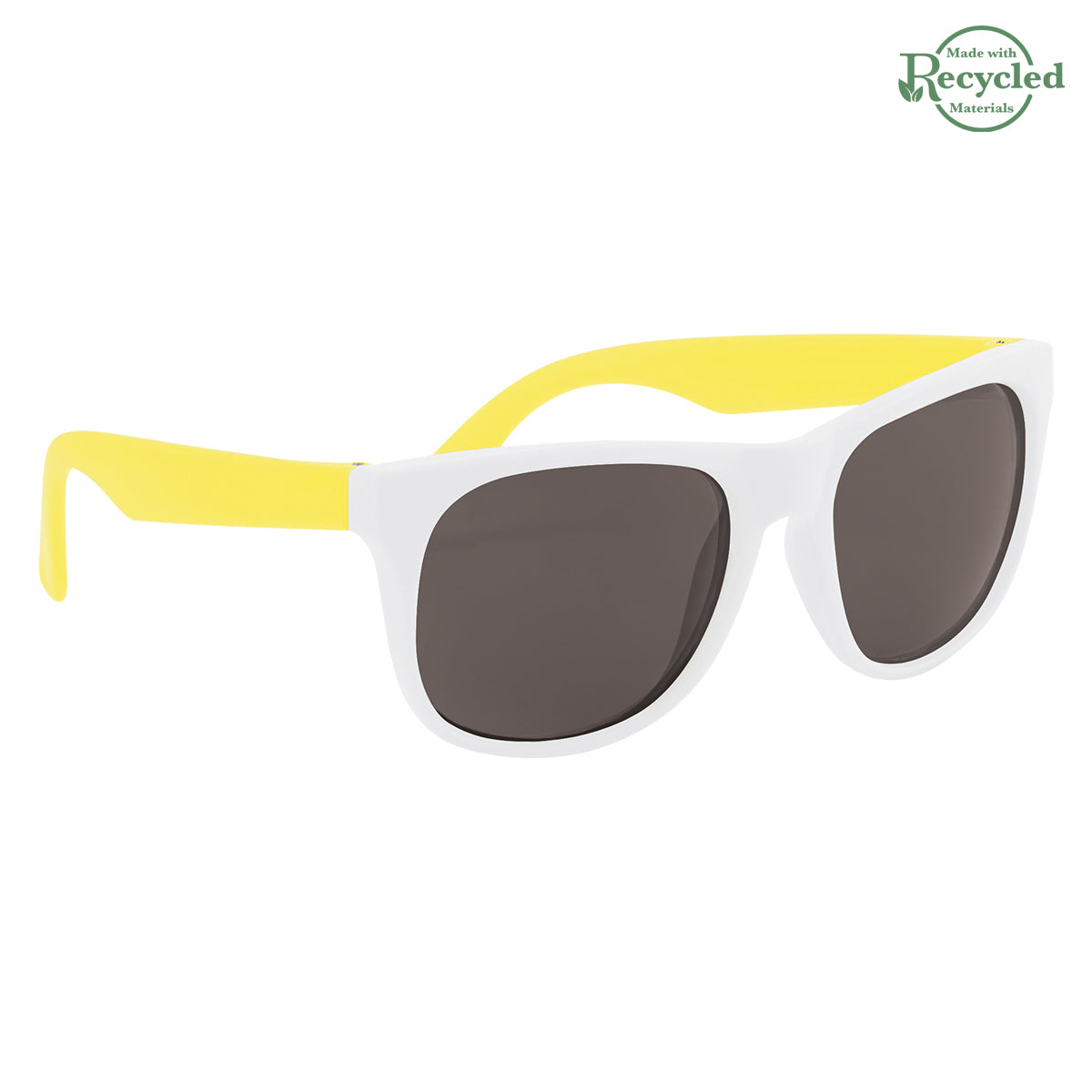 Rubberized Sunglasses - White With Yellow
