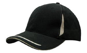 6 Panel BHC Cap Crown Insert & Sandwich - Black With Gray