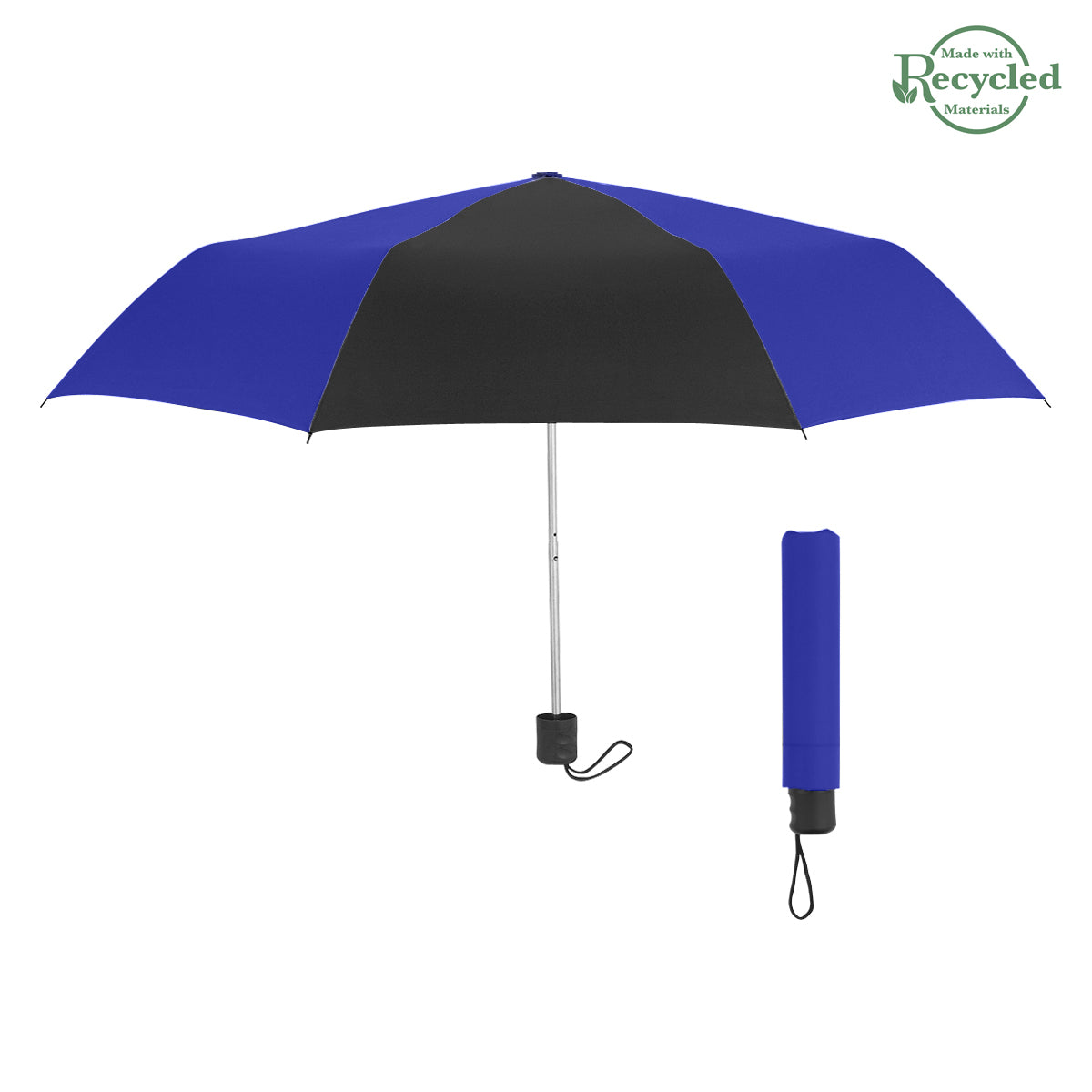 42" Arc Budget Telescopic Umbrella - Royal Blue With Black
