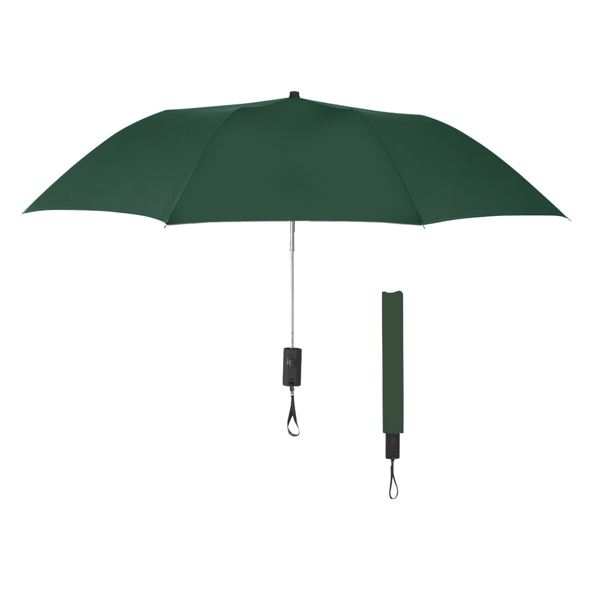44" Arc Automatic Open Telescopic Folding Umbrella - Forest Green