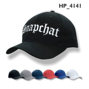 6 Panel Brushed Heavy Cotton Cap with Plastic Strap
