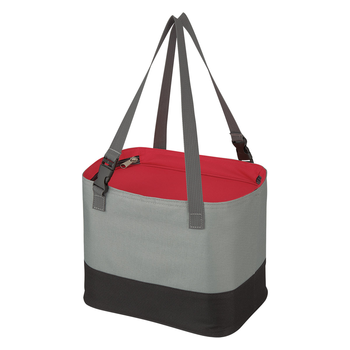 Alfresco Cooler Lunch Bag - Gray With Red