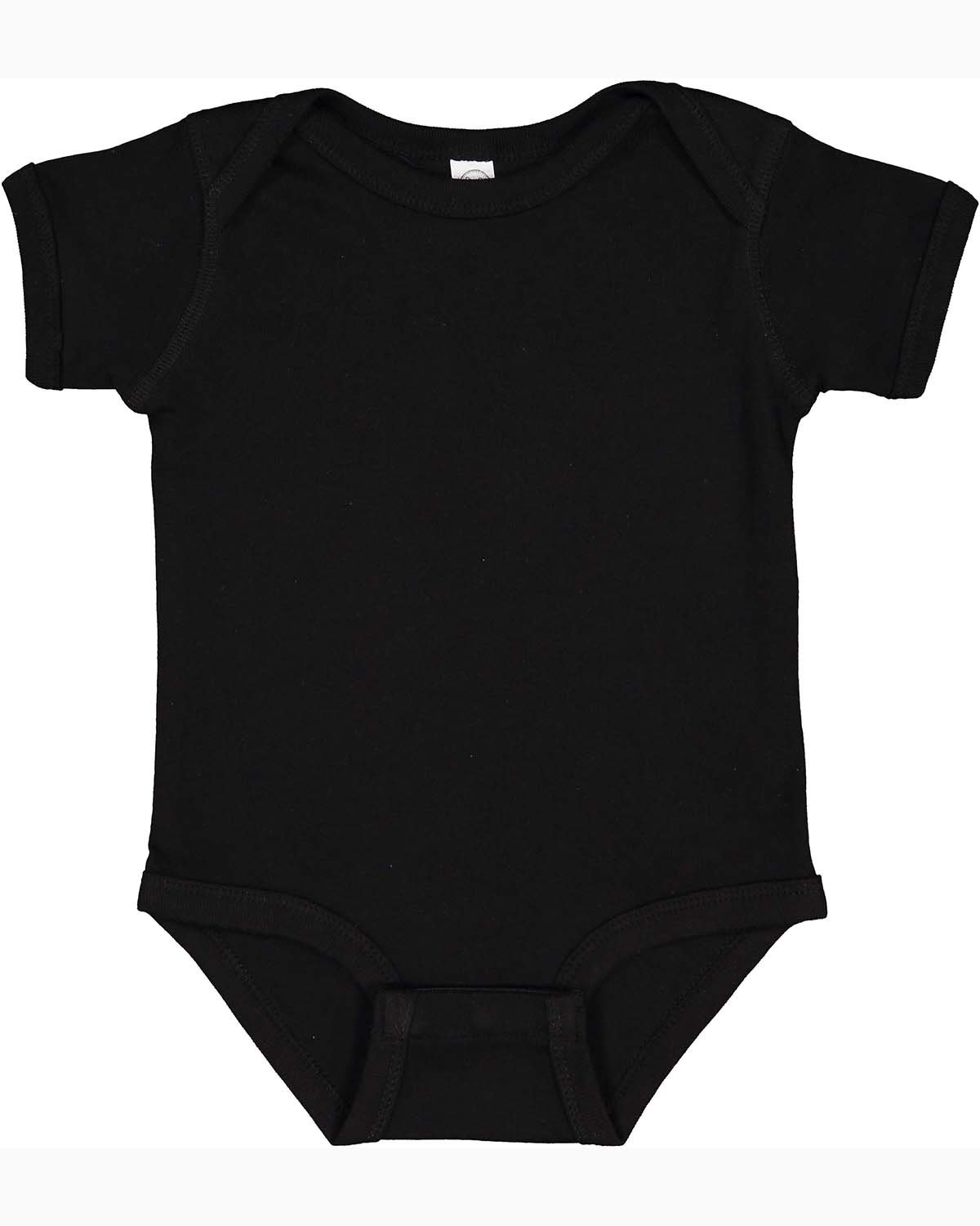 Rabbit Skins Infant Baby Rib Bodysuit - Black