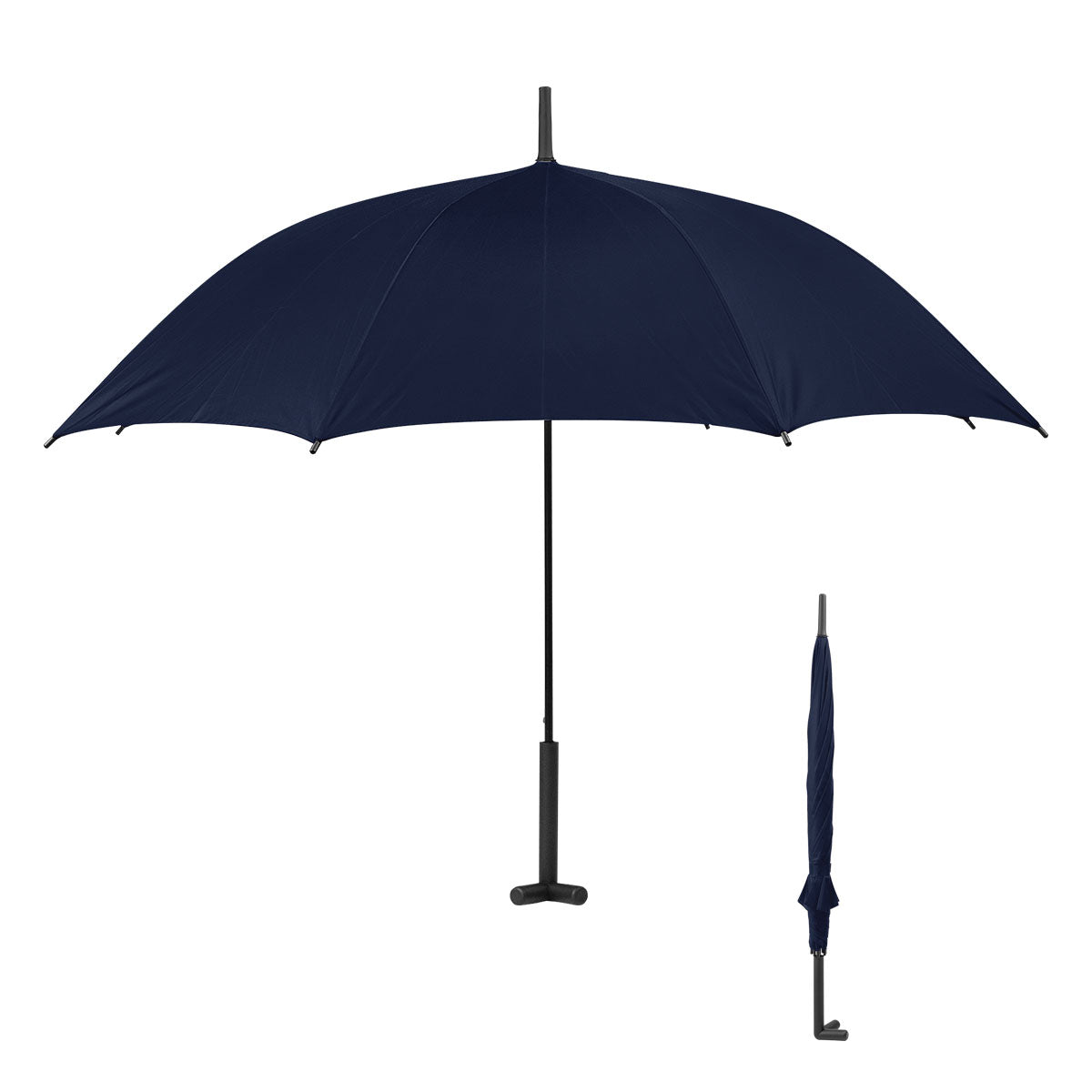 46" Arc Umbrella With Prop Stand - Navy Blue