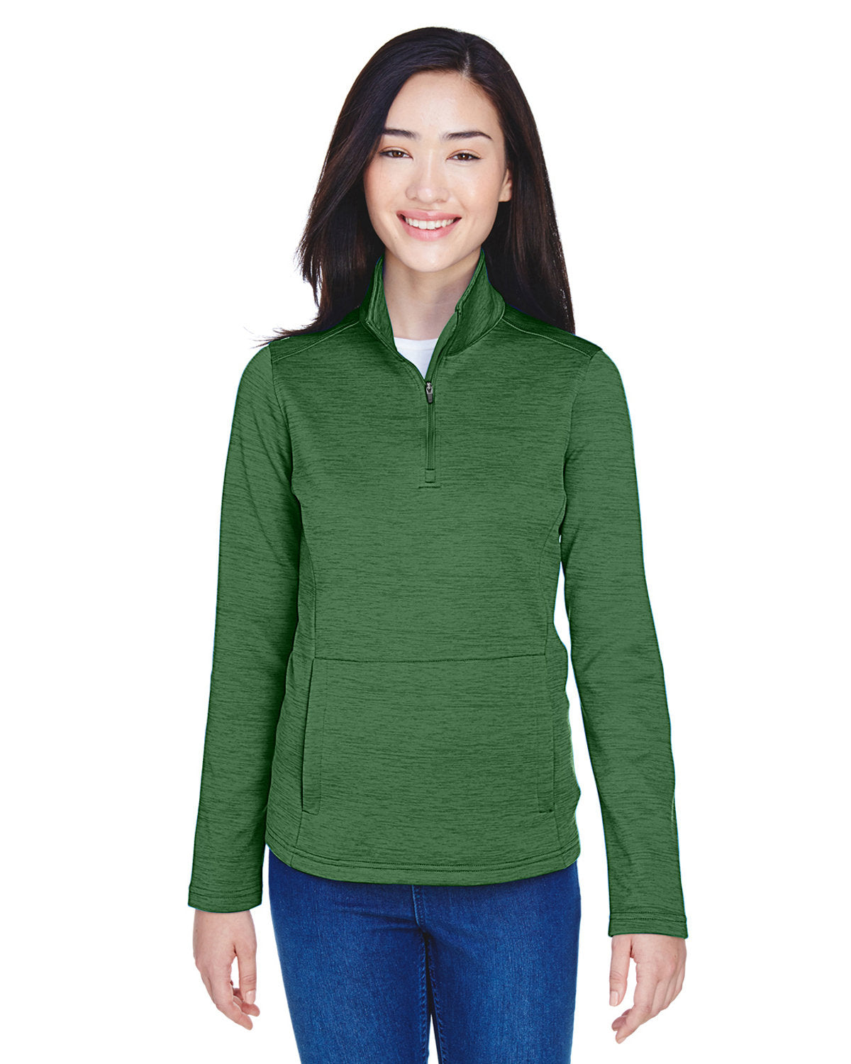 Devon & Jones Ladies' Newbury Mélange Fleece Quarter-Zip