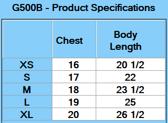 Gildan Youth Heavy Cotton™ T-Shirt - Specs