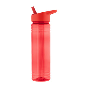 24 Oz. Ricky rPET Bottle - Translucent Red