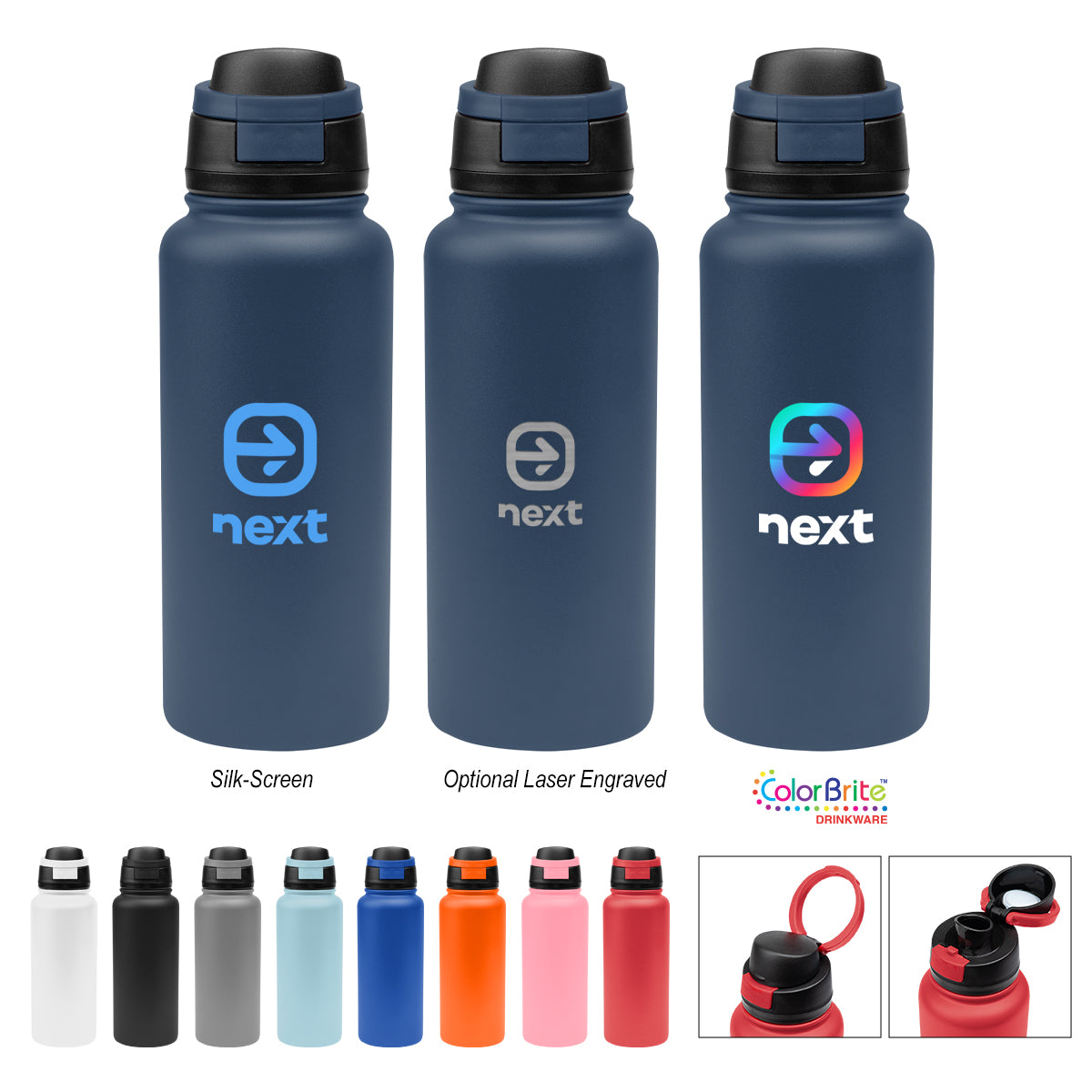 32 Oz. Pop Sip Stainless Steel Bottle