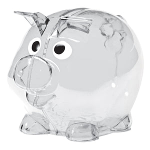 Mini Plastic Piggy Bank - Clear