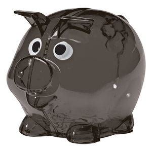 Mini Plastic Piggy Bank - Translucent Charcoal