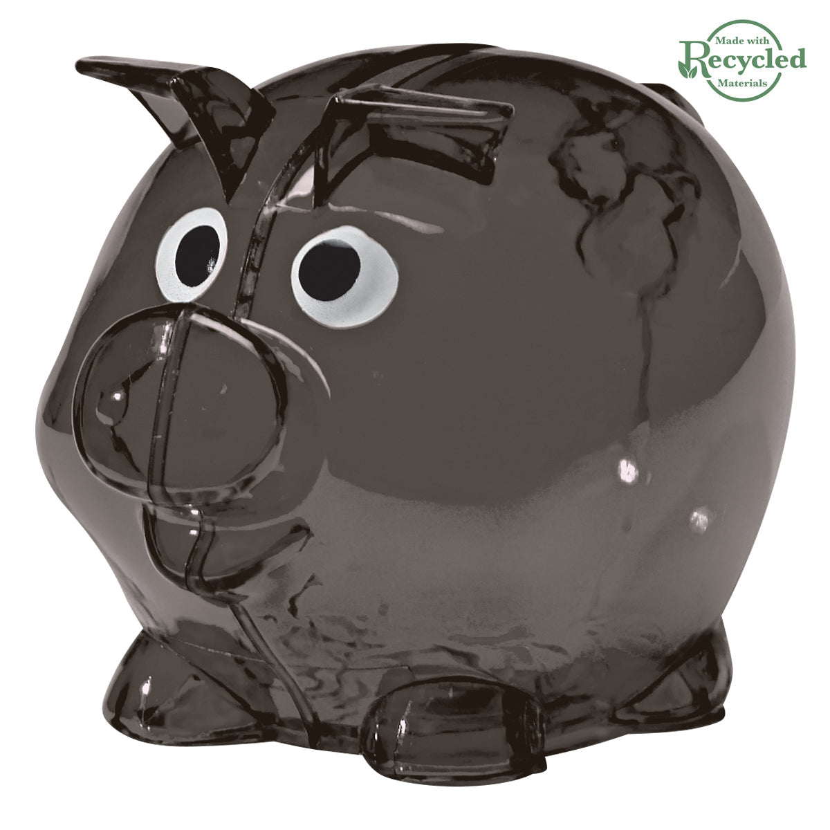 Mini Plastic Piggy Bank - Translucent Charcoal