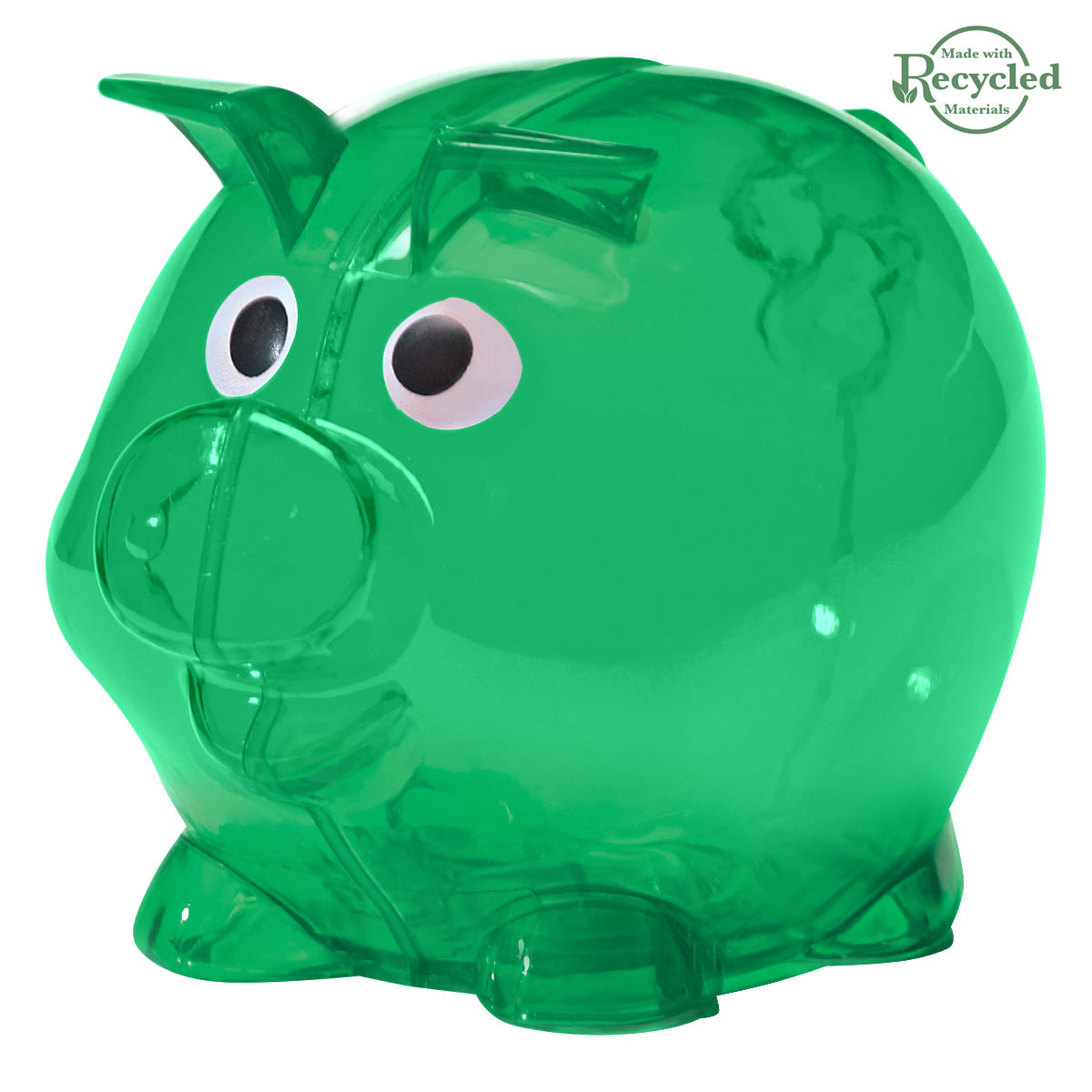Mini Plastic Piggy Bank - Translucent Green