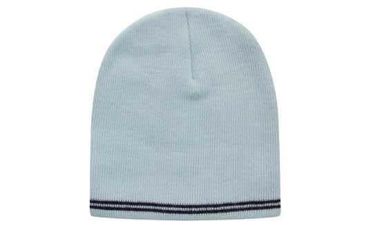 Skull Acrylic Beanie with - Stripes - Custom Embroidered -