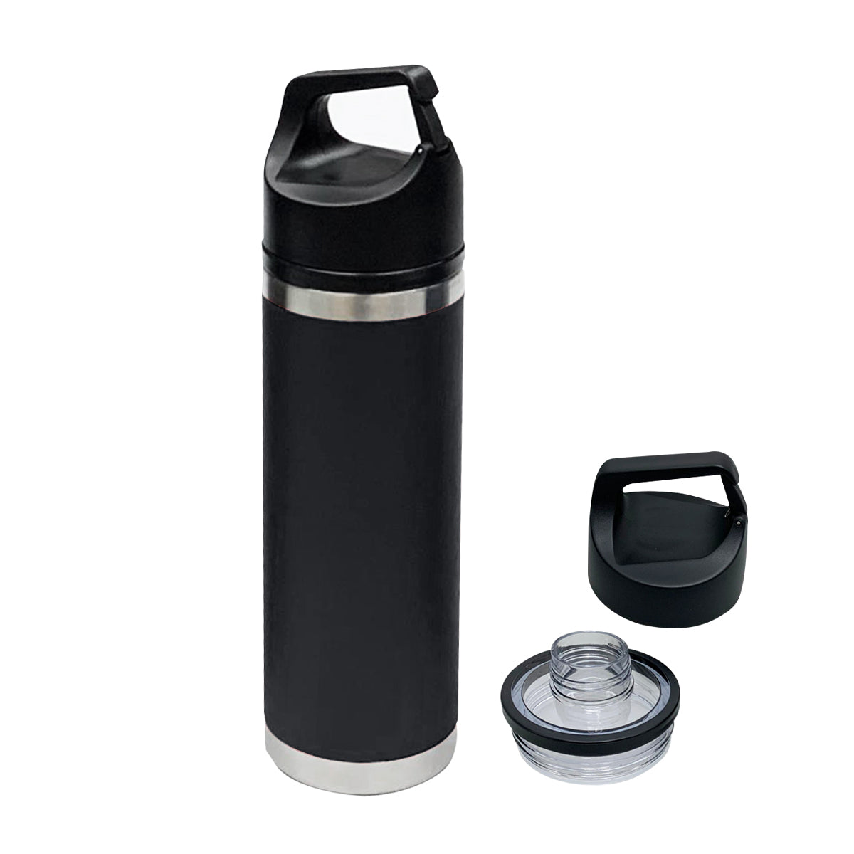 18 Oz. Full Color Davenport Bottle - Black