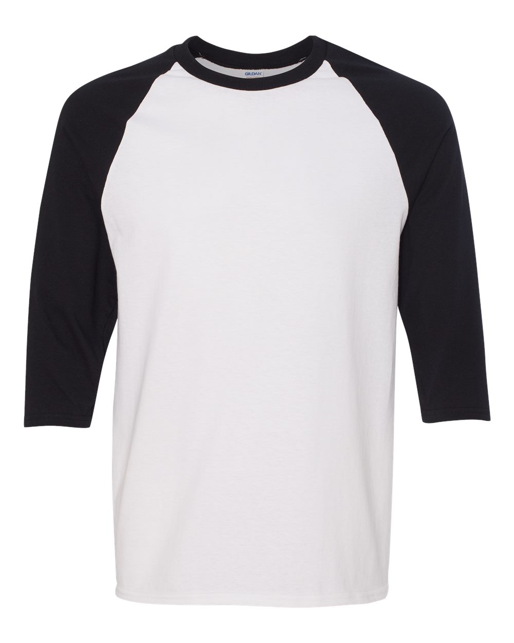 Gildan Adult Heavy Cotton™ Three-Quarter Raglan Sleeve T-Shirt - White/ Black