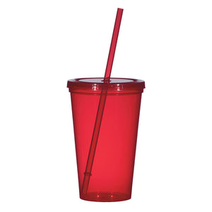 22 Oz. Sunsplash Single Wall Tumbler - Translucent Red
