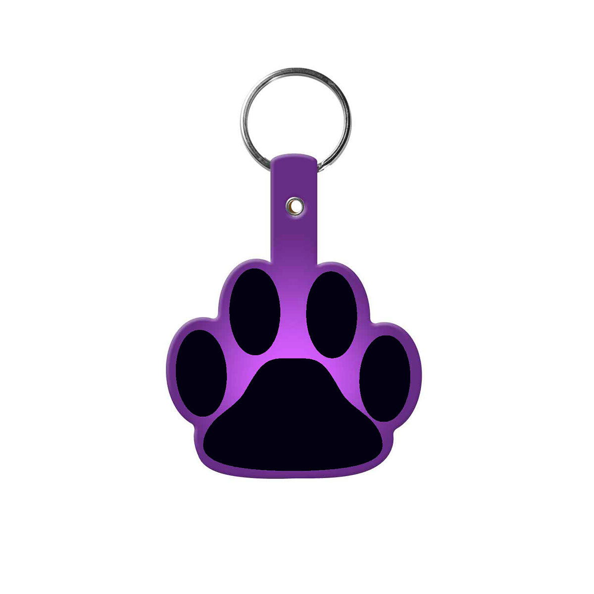 Paw Flexible Key Tag - Translucent Purple