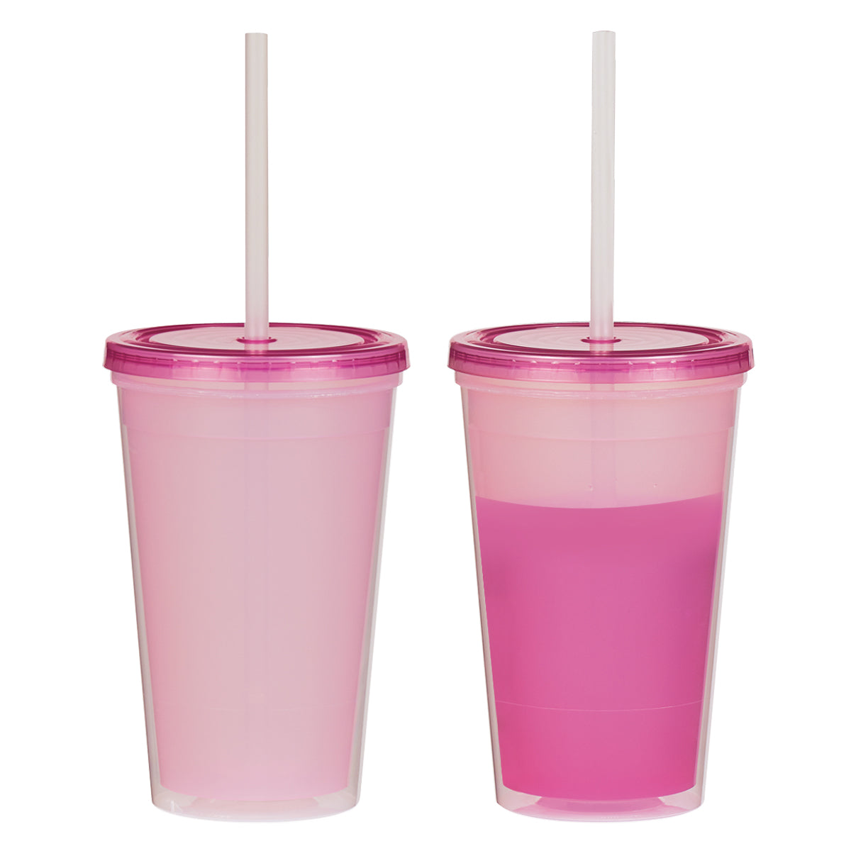 16 Oz. Econo Color Changing Tumbler - Translucent Pink