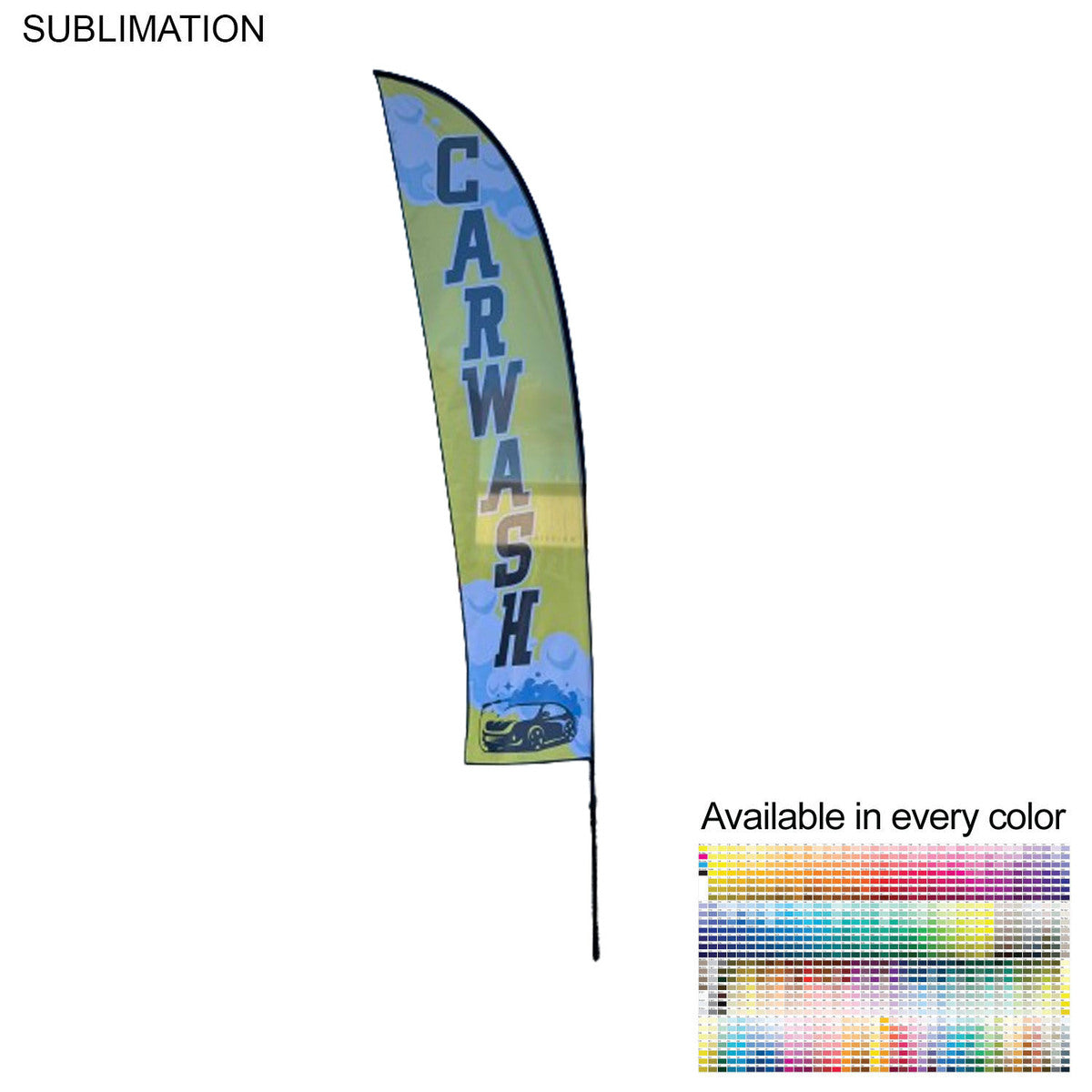 13' Medium Feather Flag Kit, Full Colour Graphics, Outdoor Spike base and Bag Included