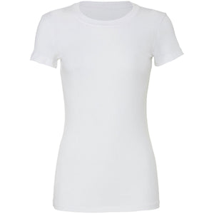 BELLA + CANVAS Women's Slim Fit Tee - Solid White Blend