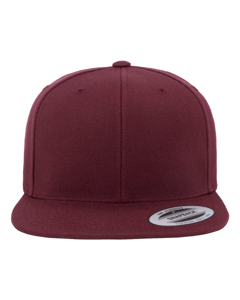 YP Classics Adult Structured Flat Visor Classic Snapback Cap - Maroon