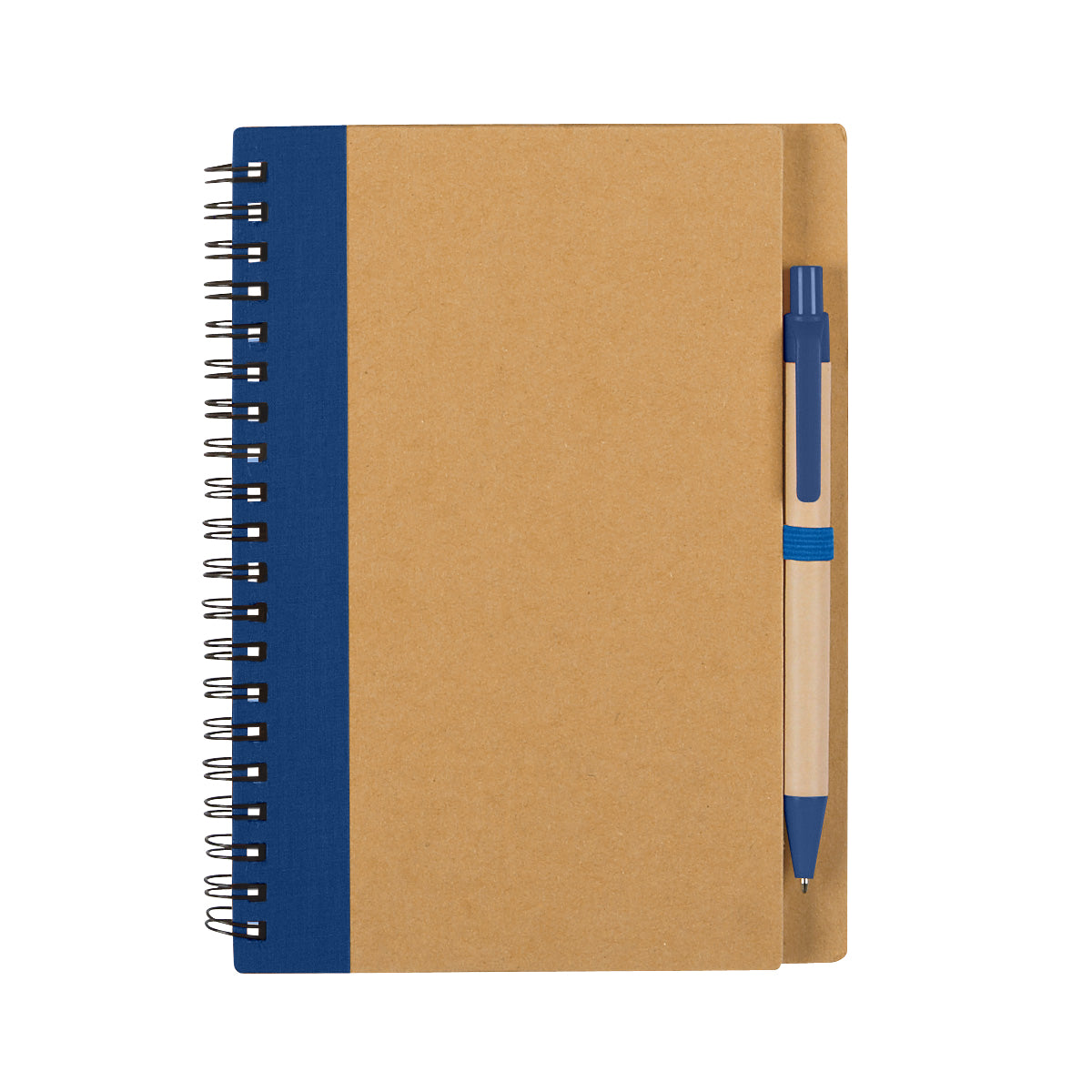 Eco-Inspired Spiral Notebook & Pen - Fsc Natural With Blue