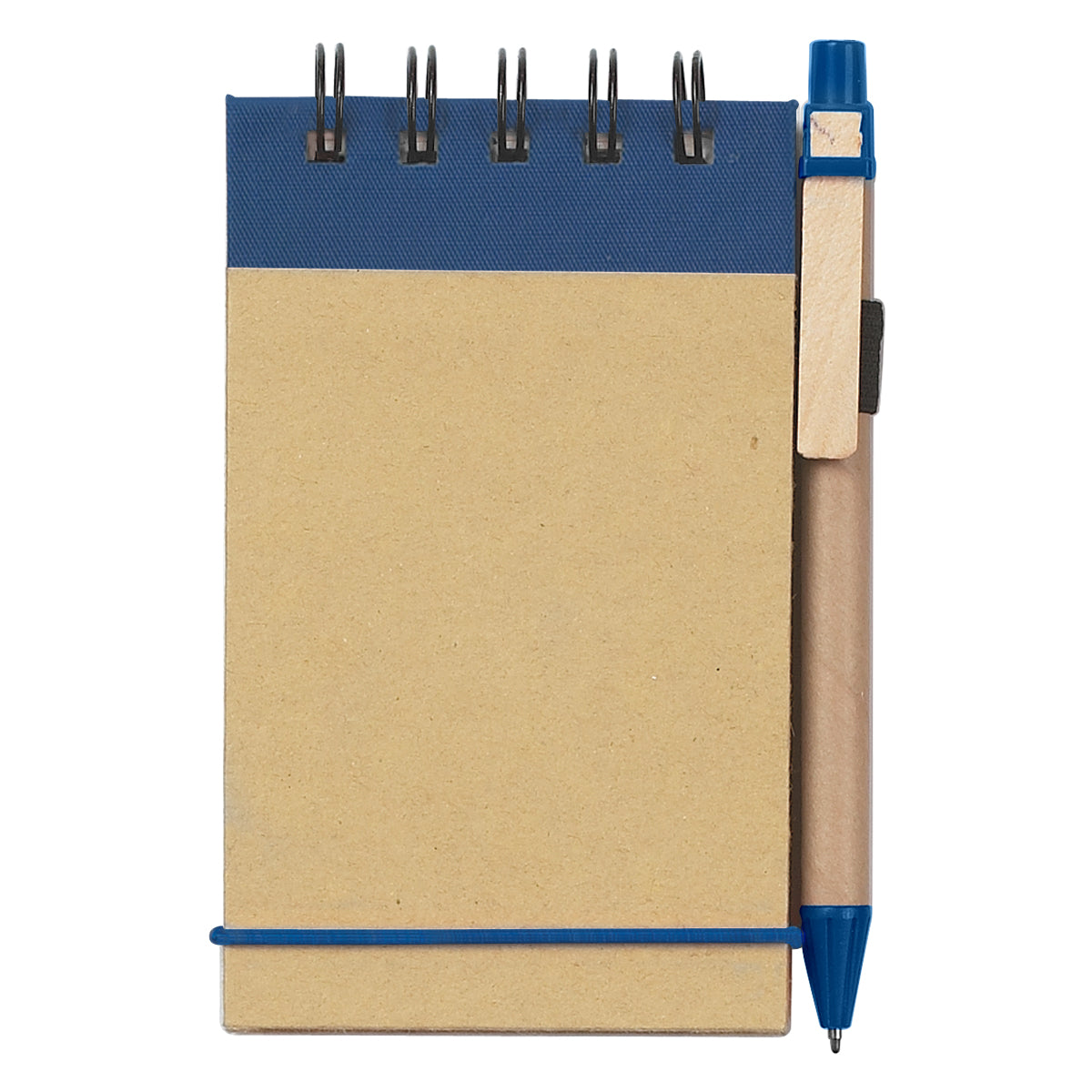 Eco-Inspired Spiral Jotter & Pen - Natural With Blue