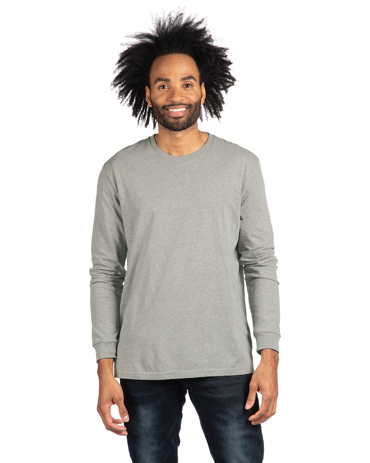 Next Level Apparel Unisex CVC Long-Sleeve T-Shirt - Drk Heather Gray