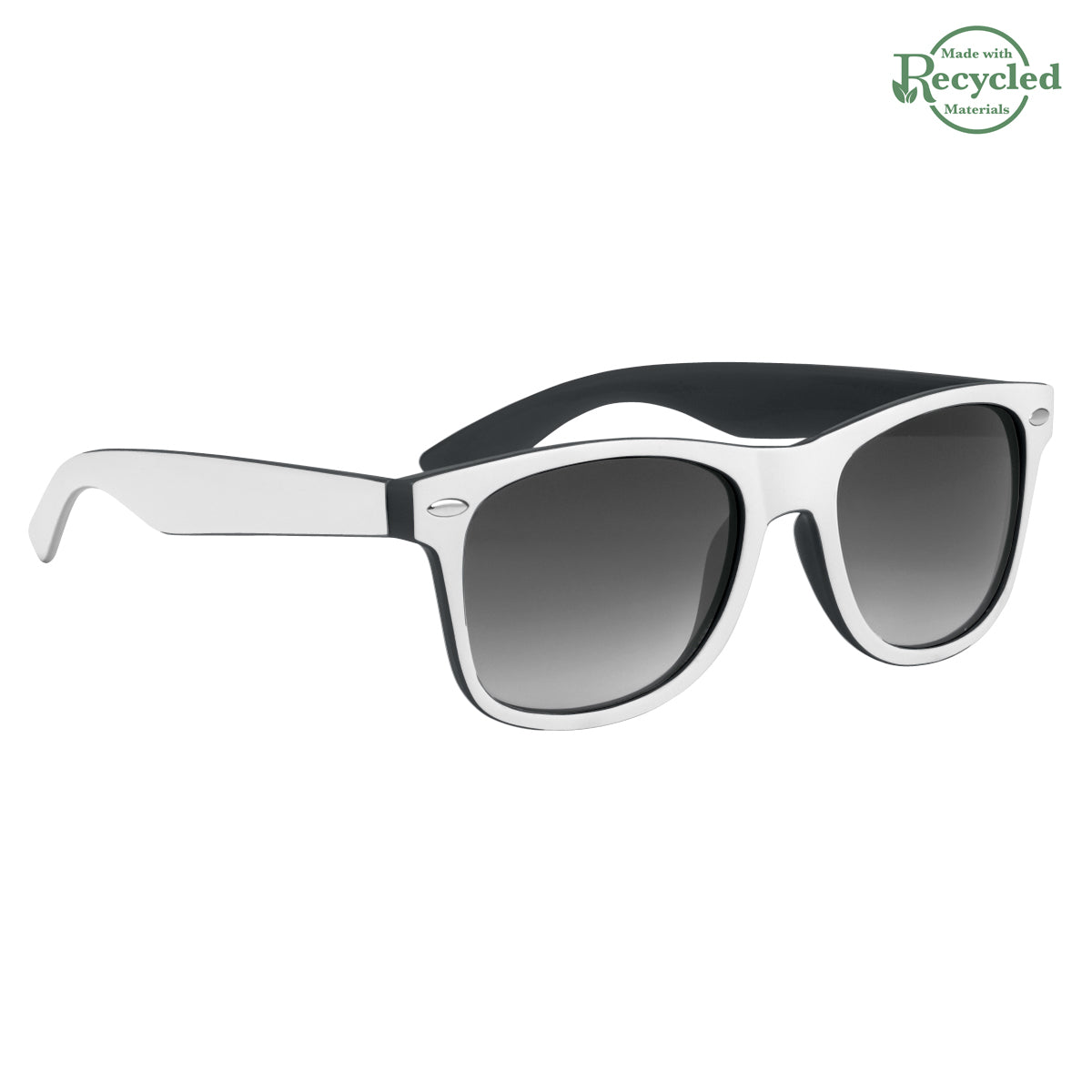 Two-Tone Malibu Sunglasses - Black With White