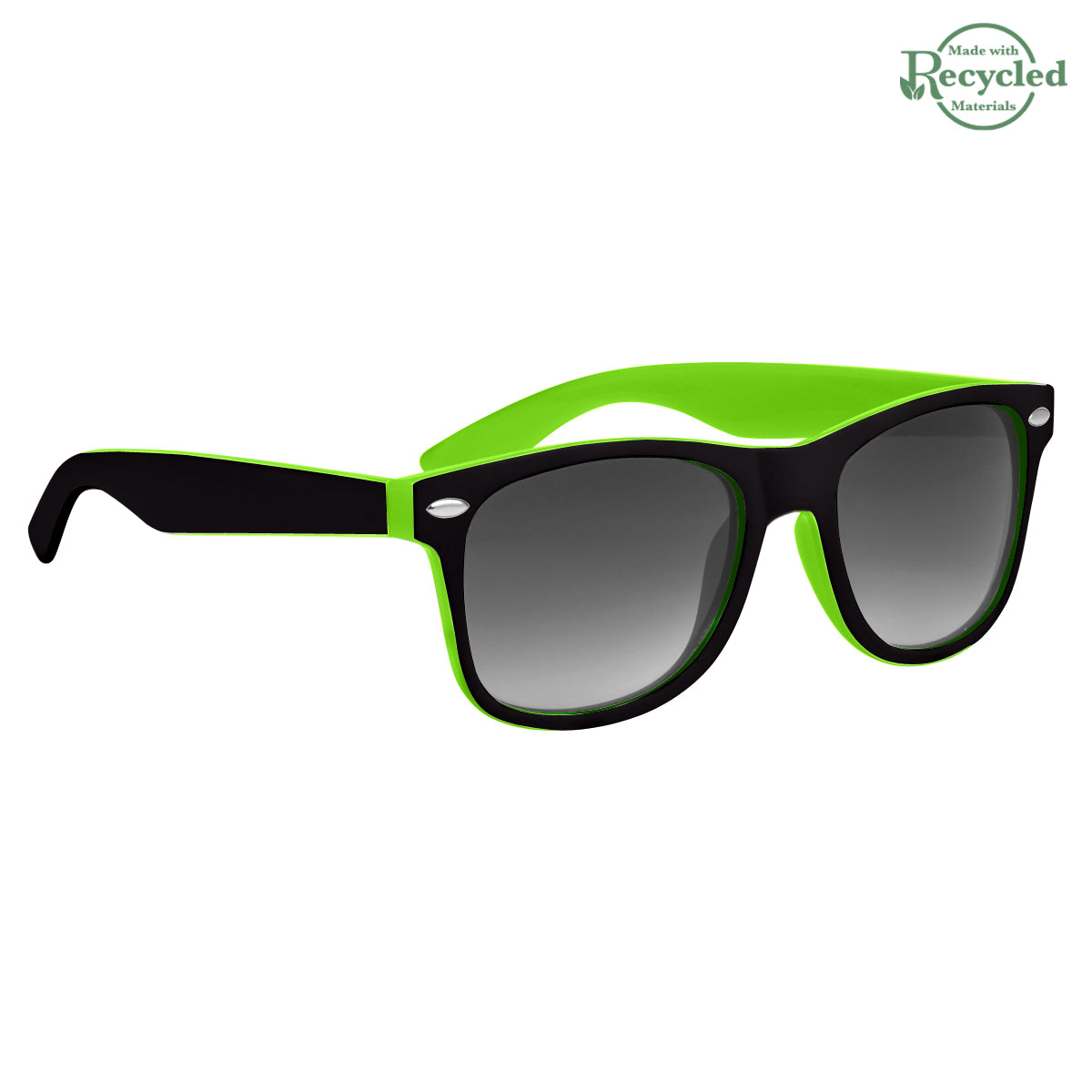 Two-Tone Malibu Sunglasses - Lime With Black