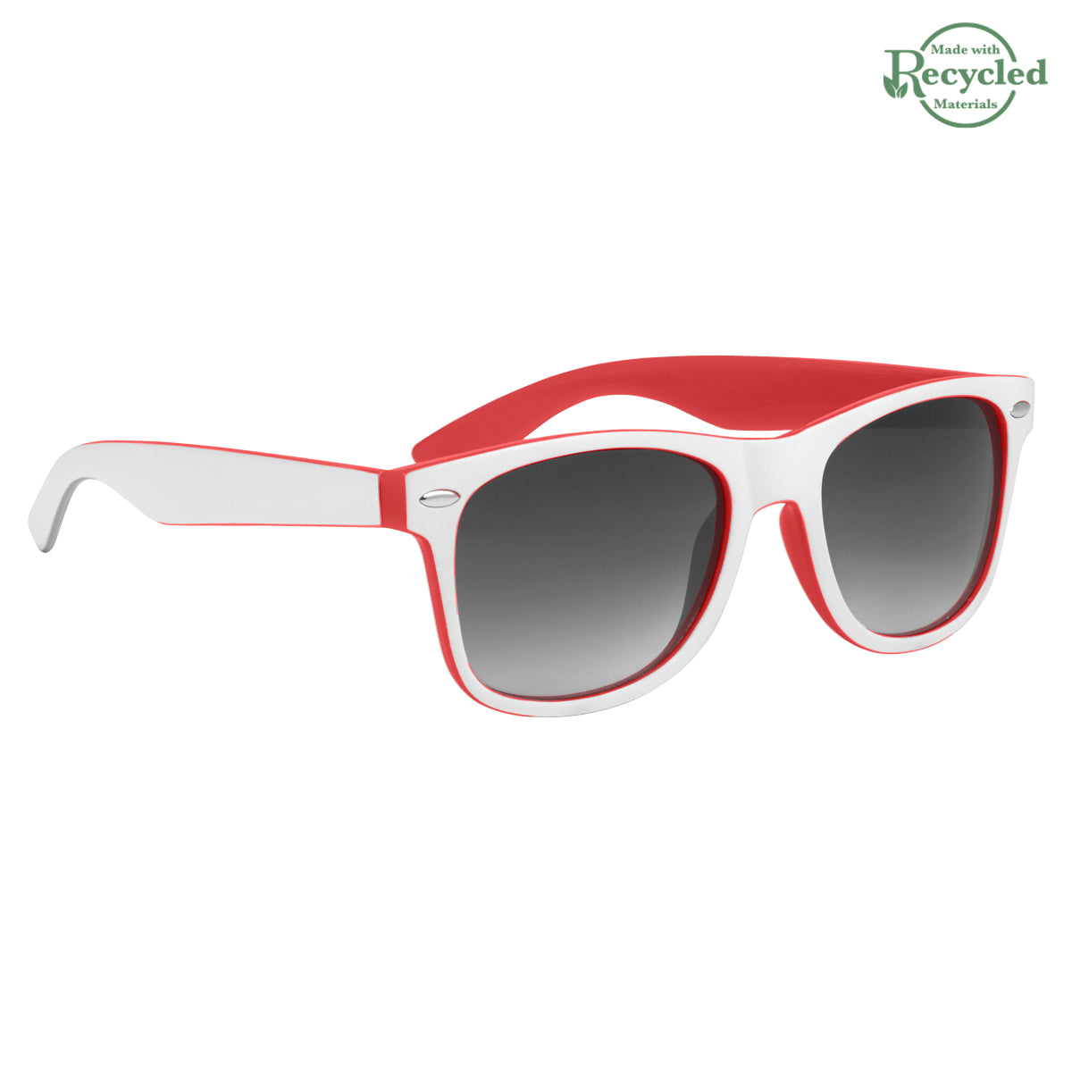 Two-Tone Malibu Sunglasses - Red With White